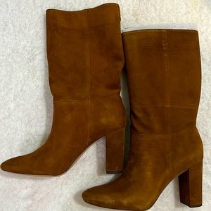 Ralph Lauren mid calf boot suede cognac